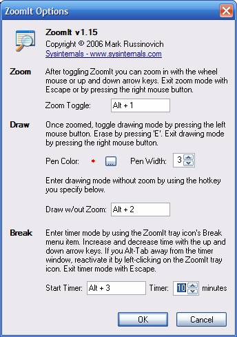 [Picture of ZoomIt Option Dialog]