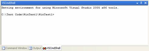 [Picture of default VSCmdShell]