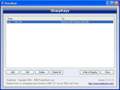 [Picture of SharpKeys]