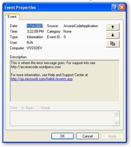 [Picture of Event Properties]