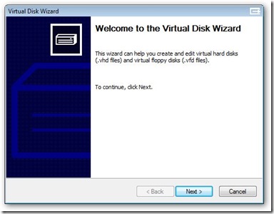 [Picture 1 - Welcome to Virtual Disk Wizard]